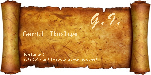 Gertl Ibolya névjegykártya